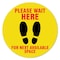 Signmission Please Wait Here Yellow Non-Slip Floor Graphic, 7in Vinyl Decal, 7" x 7", FD-C-7-99999 FD-C-7-99999 - alternate 1